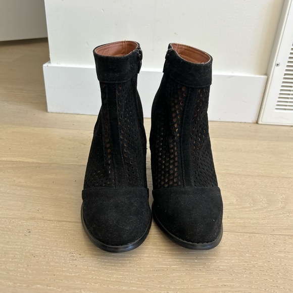 Yoki Black Perforated Ankle Booties - Women - Picture 3 of 5